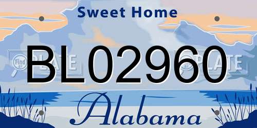 BL02960 Alabama License Plate