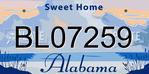 BL07259 Alabama License Plate