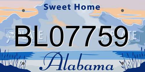 BL07759 Alabama License Plate
