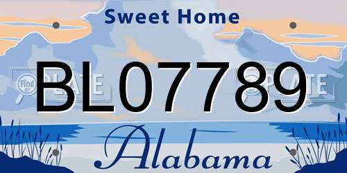 BL07789 Alabama License Plate