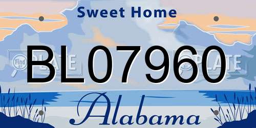 BL07960 Alabama License Plate