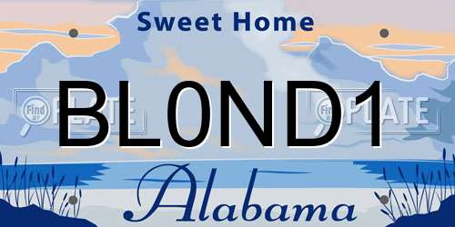 BL0ND1 Alabama License Plate