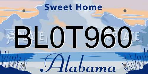 BL0T960 Alabama License Plate