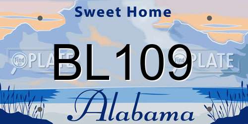 BL109 Alabama License Plate