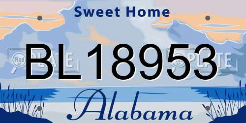 BL18953 Alabama License Plate