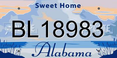 BL18983 Alabama License Plate