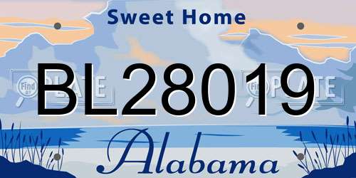 BL28019 Alabama License Plate