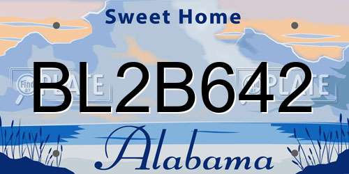 BL2B642 Alabama License Plate