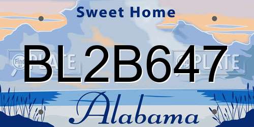 BL2B647 Alabama License Plate