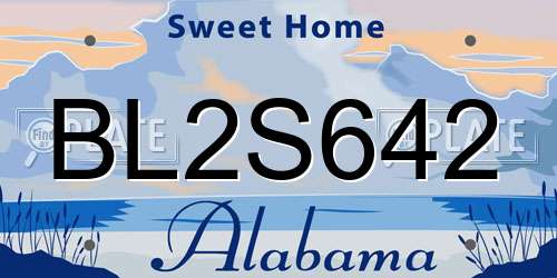 BL2S642 Alabama License Plate