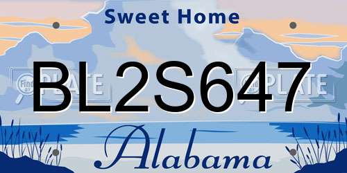 BL2S647 Alabama License Plate