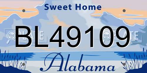 BL49109 Alabama License Plate