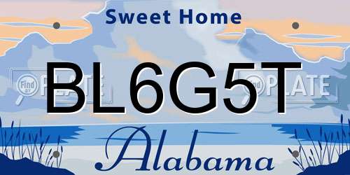 BL6G5T Alabama License Plate