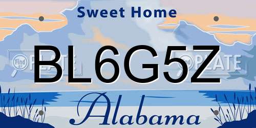 BL6G5Z Alabama License Plate