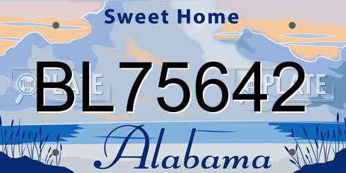 BL75642 Alabama License Plate
