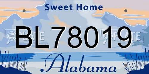 BL78019 Alabama License Plate