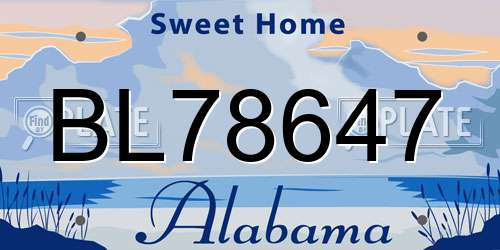 BL78647 Alabama License Plate