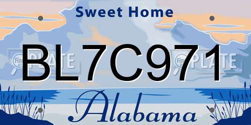 BL7C971 Alabama License Plate