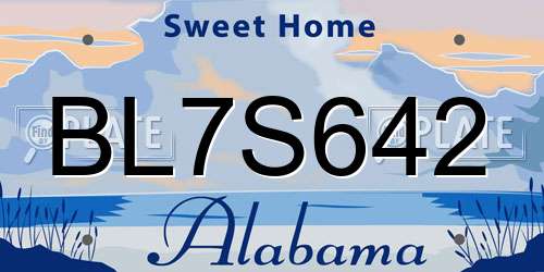 BL7S642 Alabama License Plate
