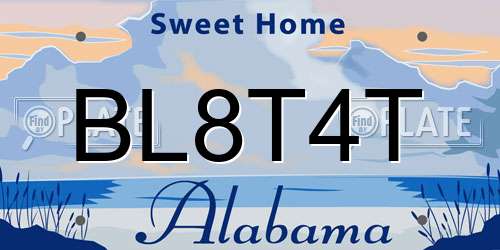 BL8T4T Alabama License Plate