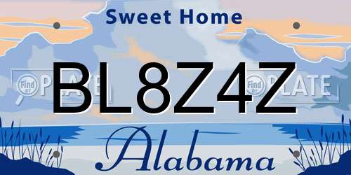 BL8Z4Z Alabama License Plate