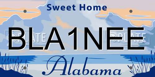 BLA1NEE Alabama License Plate