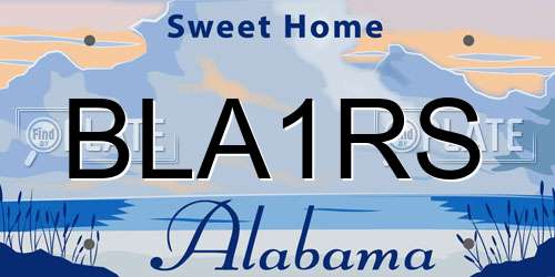 BLA1RS Alabama License Plate