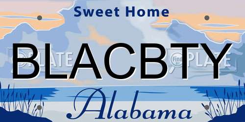 BLACBTY Alabama License Plate