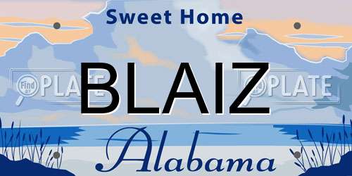 BLAIZ Alabama License Plate