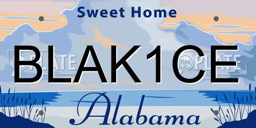 BLAK1CE Alabama License Plate