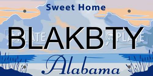 BLAKBTY Alabama License Plate