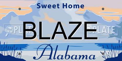 BLAZE Alabama License Plate