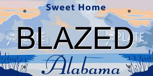 BLAZED Alabama License Plate