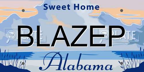 BLAZEP Alabama License Plate
