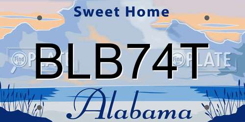 BLB74T Alabama License Plate