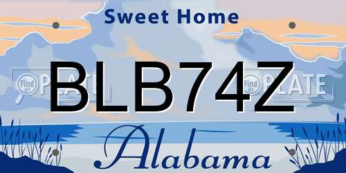 BLB74Z Alabama License Plate