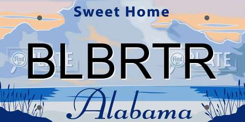 BLBRTR Alabama License Plate