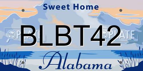 BLBT42 Alabama License Plate