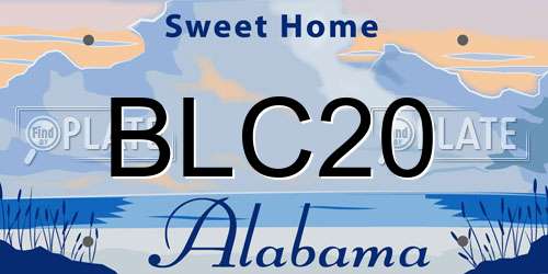 BLC20 Alabama License Plate