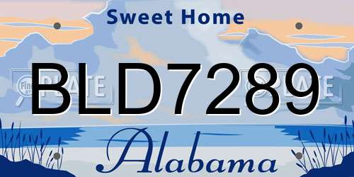BLD7289 Alabama License Plate