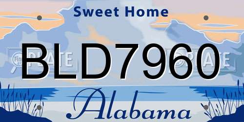 BLD7960 Alabama License Plate