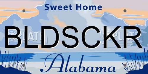 BLDSCKR Alabama License Plate