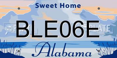 BLE06E Alabama License Plate