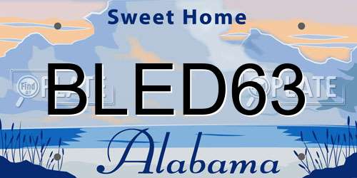 BLED63 Alabama License Plate