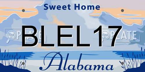 BLEL17 Alabama License Plate