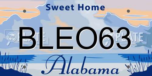 BLEO63 Alabama License Plate