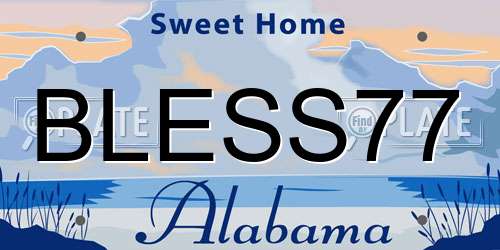 BLESS77 Alabama License Plate