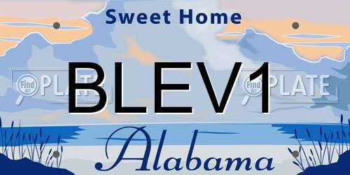 BLEV1 Alabama License Plate