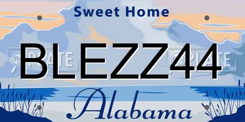 BLEZZ44 Alabama License Plate