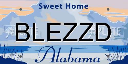 BLEZZD Alabama License Plate